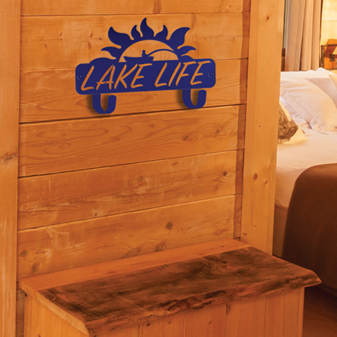 lake themed coat hanger